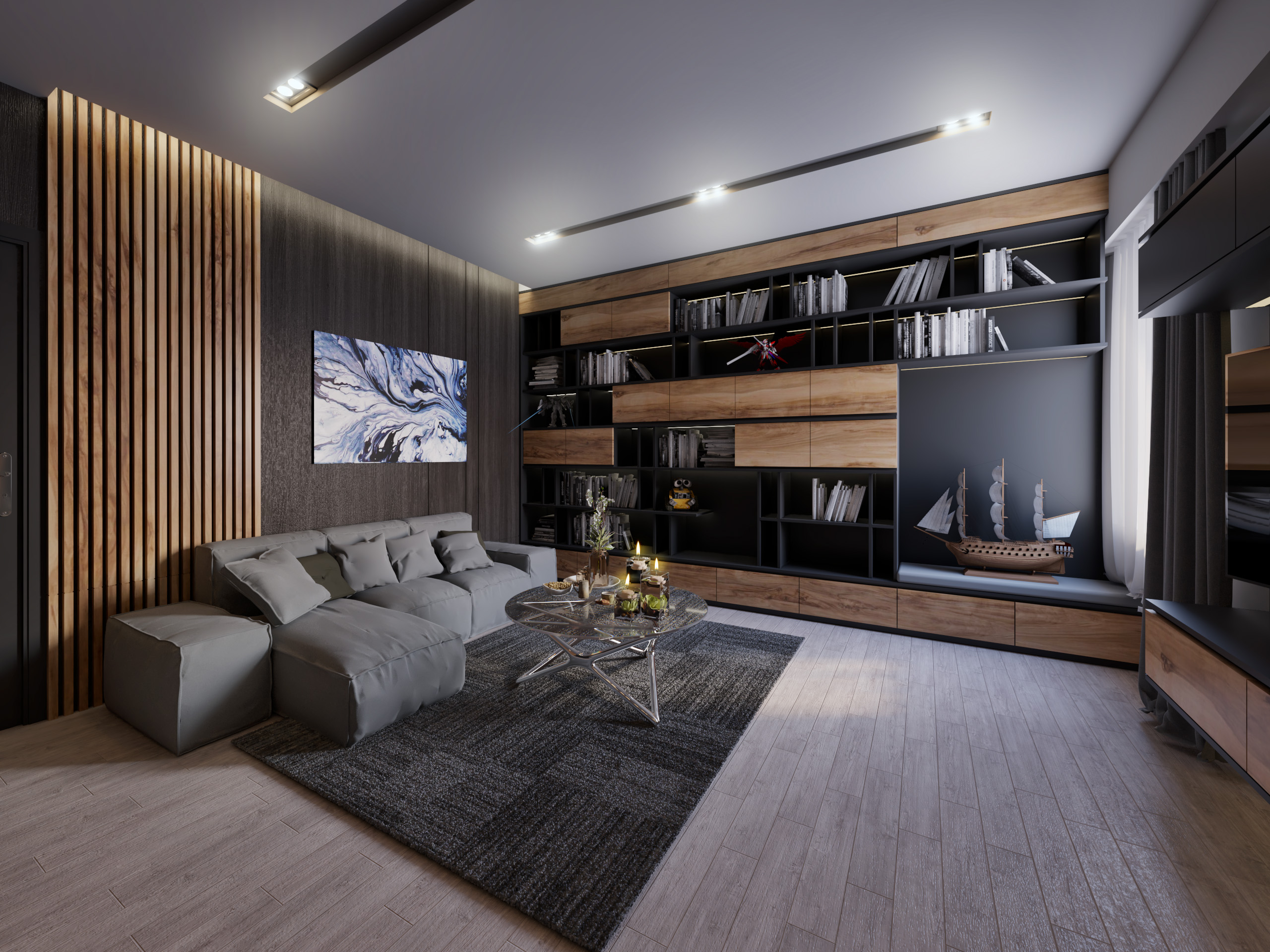 Rendering soggiorno moderno
